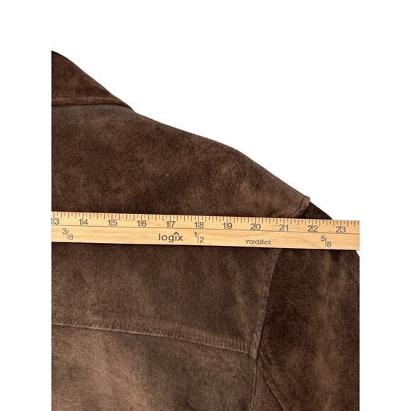 Vintage Suede Coat Shacket Mens St Johns Bay Mens Large Mordern Retro 70s Style - Picture 5 of 11
